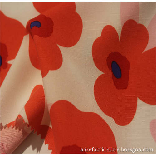 100%ecovero rayon slub fabric apparel printed lead fabric